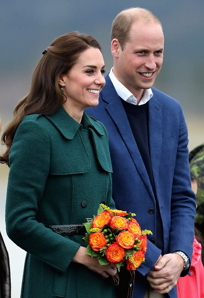 WHITEHORSE, BC - SEPTEMBER 27: Catherine, Duchess of Cambridge and Prince William, Duke of Cambridge arrive in Whitehorse during the Royal Tour of Canada on September 27, 2016 in Whitehorse, Canada. Prince William, Duke of Cambridge, Catherine, Duchess of Cambridge, Prince George and Princess Charlotte are visiting Canada as part of an eight day visit to the country taking in areas such as Bella Bella, Whitehorse and Kelowna (Photo by Chris Jackson/Getty Images)