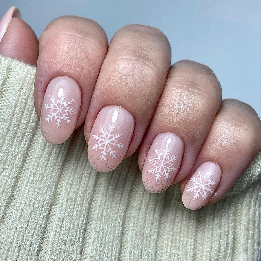 Дизайн Ногтей Зимний На Короткие Круглые Ногти