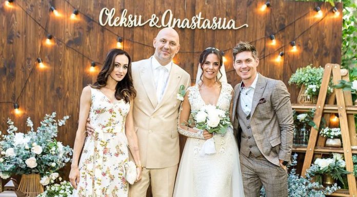 Остапчук с женой на свадьбе у Потапа и Насти