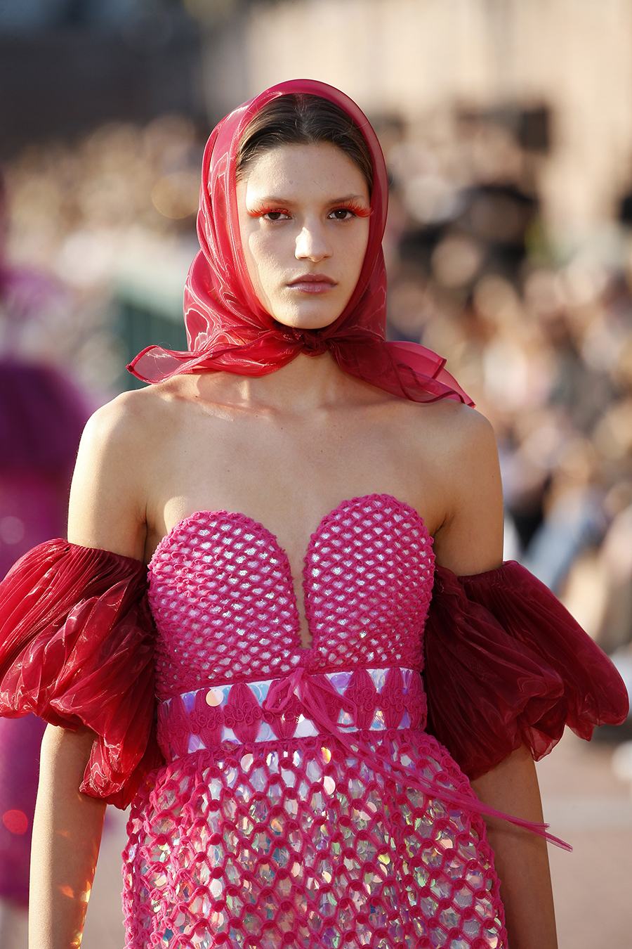 модная косынка платок от солнца розовая лето 2020