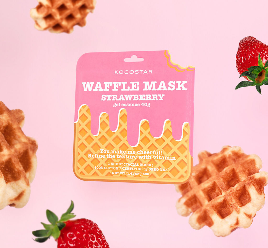 Тонизирующая вафельная маска для лица Strawberry Waffle Mask, Kocostar