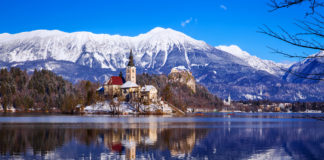 Озеро Блед, Словения, замок Блед, церковь Святого Мартина