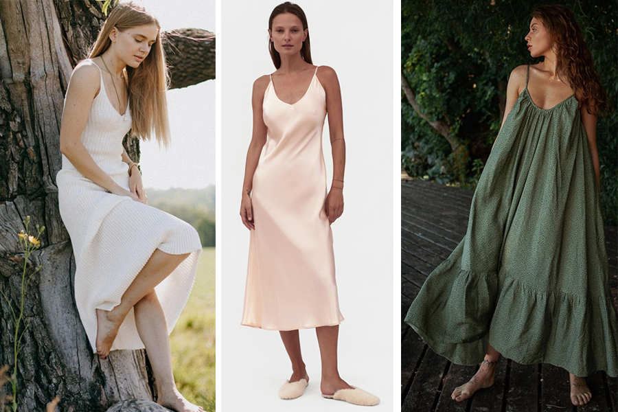 самые модные платья комбинации в бельевом стиле украинские бренды лето 2021