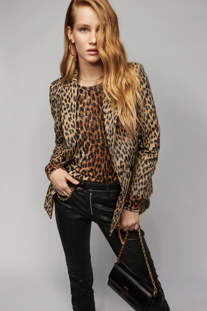 модный звериный принт осень 2021 как с чем носить жакет блуза леопард