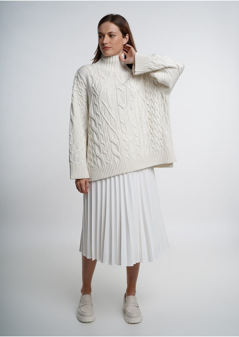 модный свитер осень зима 2021 2022 косы объем украинский бренд белый