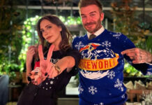 дэвид виктория бекхэм рождество новогодний уродливый свитер