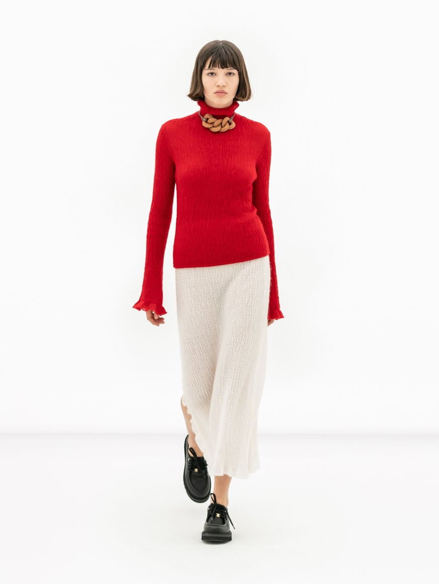 модний светр осінь зима 2022 2023 вдолазка красний червоний