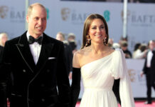 принц вільям принцеса кетрін кейт міддлтон вечірня сукня BAFTA 2023